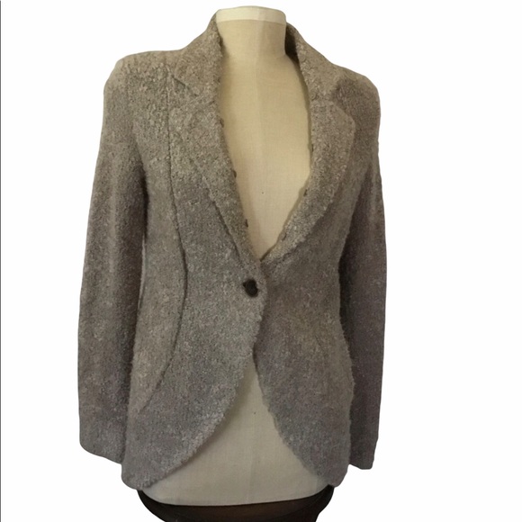 Double Zero fur-collared boucle knit cardigan - Picture 3 of 12